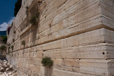 Walls of The Second Jewish Temple expanded by Herod currently used for islamic mosqueの写真素材