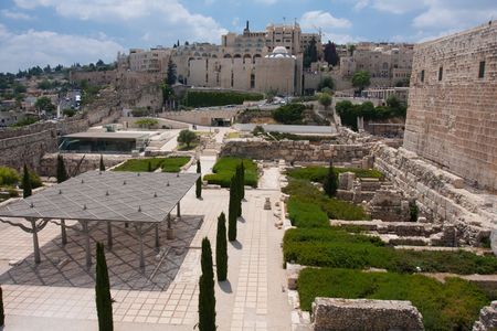 View of the old city of Jerusalemの写真素材