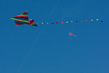 Flying the kiteの写真素材