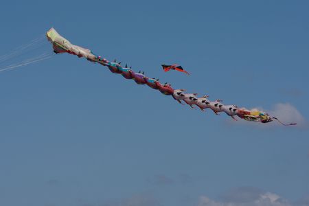 Flying the kiteの写真素材