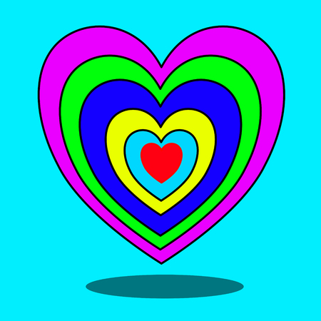 colorful layer heart with shadow Vector illustration.のイラスト素材