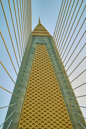 Pole of hang sling of suspension bridgeの写真素材