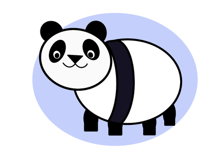 panda ,vector, cartoonのイラスト素材