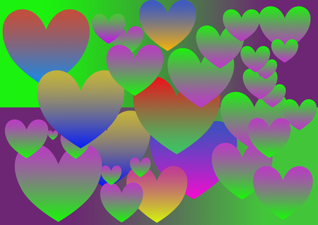 colorful hearts  Vector illustration.のイラスト素材