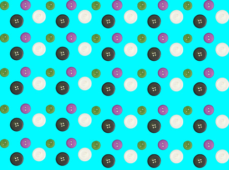double exposure of patterns of colorful bottons on blue background