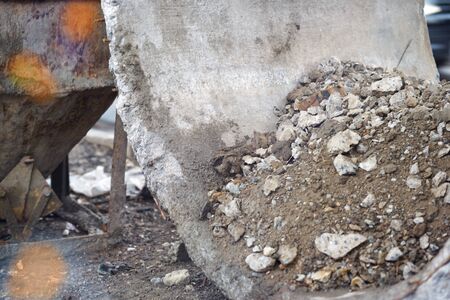 Trash of construction site with lens flaresの写真素材