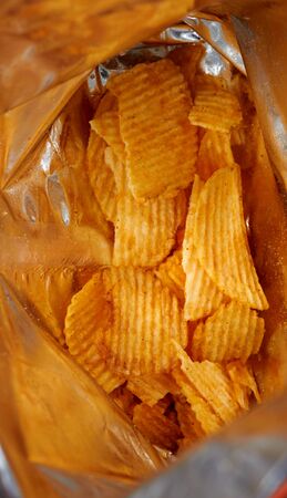 Potato chips in plastic bag party