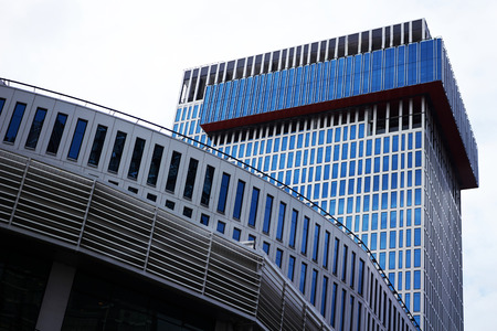 skyscaper or condo with hall on base ,bottom up viewのeditorial素材