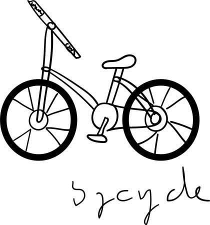 Bicycle in draw lineのイラスト素材