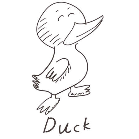 Duck in writeのイラスト素材
