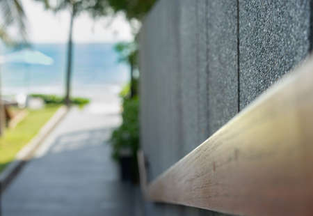stairs handdle way to beach soft focus blr background