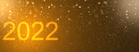 2022 Golden and black glow new year background include light dark cloud smoke steamer and glitter