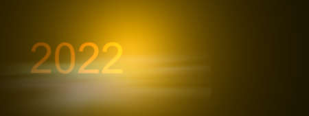 2022 Golden and black glow new year background include light dark cloud smoke steamer and glitterの写真素材