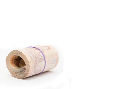 Thai banknotes cash for rich invest and spend debt with copy spaceの写真素材