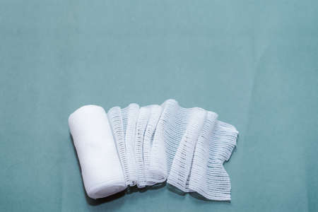 Gauze bandage in roll with wrinkledの写真素材