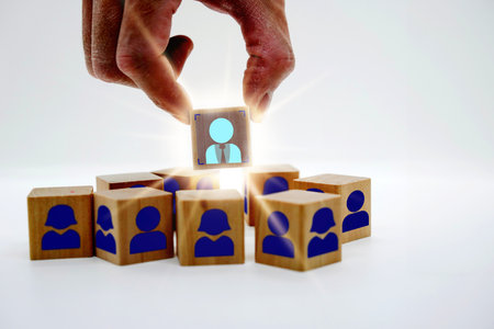 job search business employee and employer pick candidate amoung recruit hiring interview in human resource conceptの写真素材