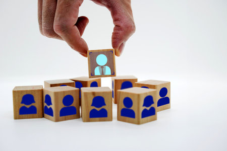 job search business employee and employer pick candidate amoung recruit hiring interview in human resource conceptの写真素材