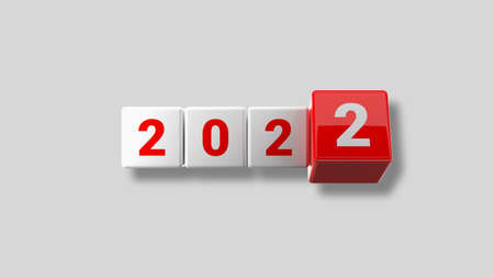 2022. New Year. Christmas. White background. Two thousand twenty-two