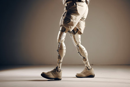 Bionic prosthetic leg. Cybernetic technologies in prosthetics. Leg prosthesis.の素材