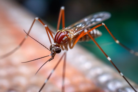 Mosquito close-up. Aedes aegyptiの素材
