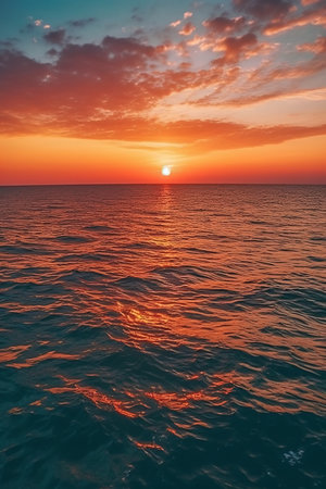 Beautiful sunset over the sea. Sunset over the sea. nature composition.の素材