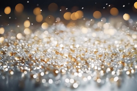 golden bokeh on black background, shallow depth of fieldの素材