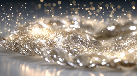 Glittering Christmas background with bokeh defocused lights. 3D renderingの素材