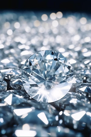 Brilliant diamonds on a black background. close-up.の素材