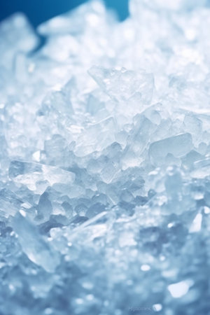 Close up of crystals of ice. Shallow depth of field.の素材
