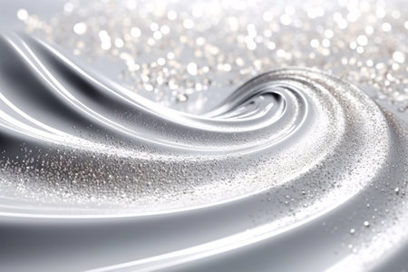 Silver wavy background. 3d rendering, 3d illustration.の素材