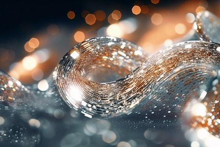 Glittering lights bokeh abstract background. Christmas and New Year holidays conceptの素材