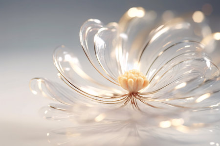 Beautiful white chrysanthemum flower on a light backgroundの素材