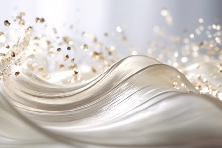 abstract background with splashes of white liquid, close-upの素材