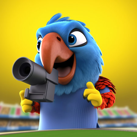 Fun parrot - 3D Illustration of a Parrot with a cameraの素材