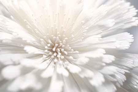 White chrysanthemum macro photography, soft focus, shallow DOFの素材