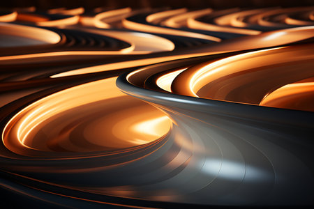 3d render of abstract metallic background with some smooth lines in itの素材