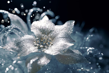 Beautiful flowers on black background, close-up, macro photoの素材