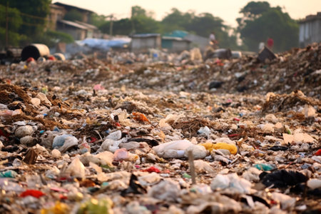 Pile of waste in the garbage dump. Pollution concept.の素材