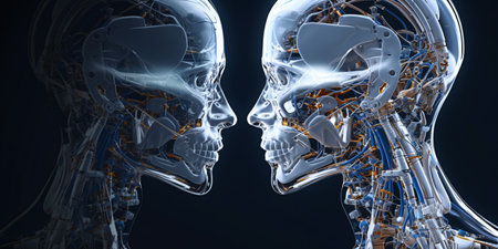 3D rendered Illustration of a male and female Anatomy.の素材
