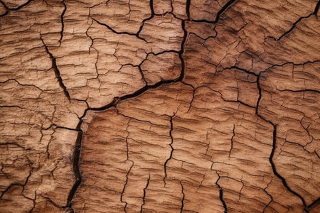 Dry cracked earth background. Cracks in dry soil texture.の素材