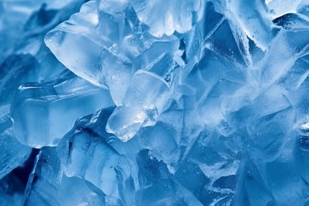 Ice background in blue tone. Abstract background and texture for design.の素材