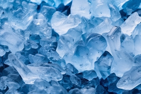 Blue ice crystals close up. Macro shot. Abstract background and texture for design.の素材