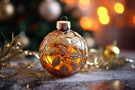 Christmas decoration on bokeh background. New Year and Christmas.の素材