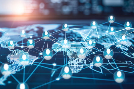 Global Business Connections.. Corporate networking. Concept of networking in a corporation.の素材