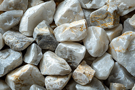 White marble texture background. Close up of stone pebbles.の素材