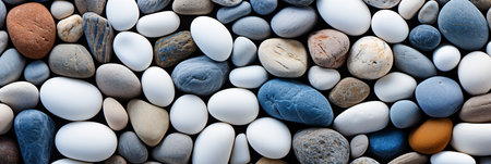 Colorful pebbles background. Close up of sea stones.の素材