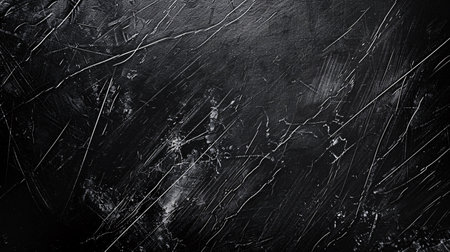 Abstract black textured background with numerous scratches, conveying a sense of decay and ruggedness.の素材