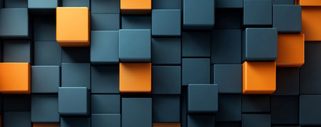 Abstract 3d rendering of cubes in empty space. Futuristic background design.の素材