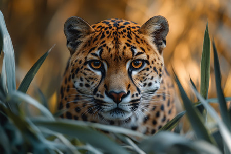 Portrait of a leopard (Panthera pardus)の素材
