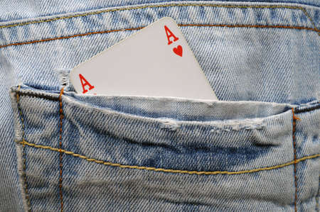 Ace of hearts in pocket - hide trumpの写真素材